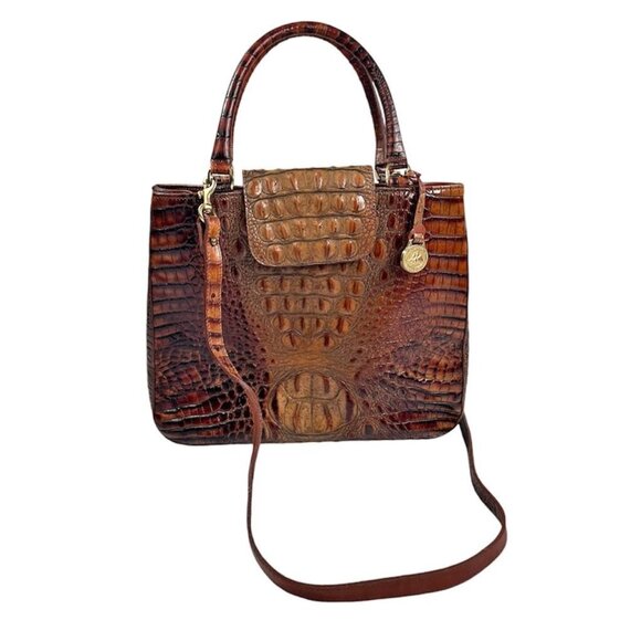 Brahmin Vintage Cecilia Pecan Melbourne Crossbody Handbag